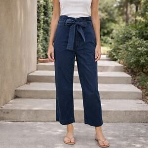 MOTHER Denim Paperbag Greaser Ankle Pants Navy Blue Size 25